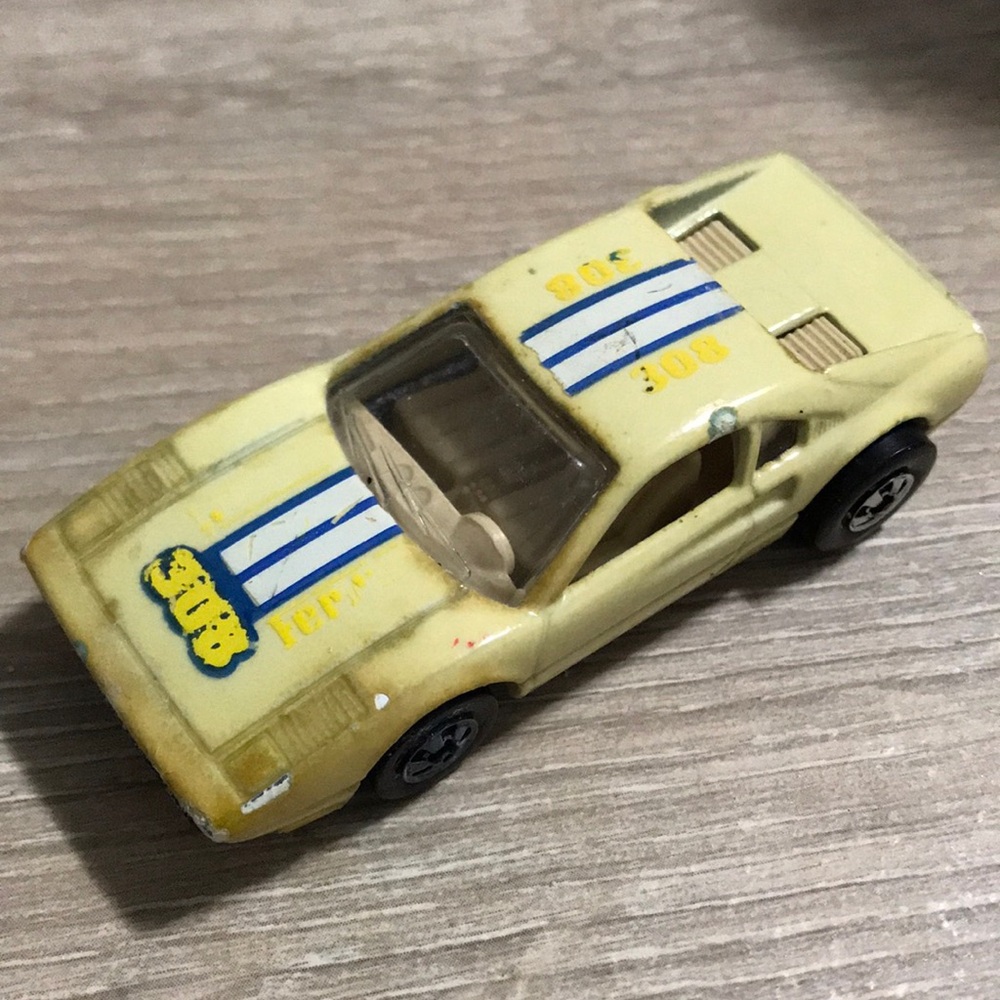 Vintage 1977 Hot Wheels Ferrari 308 Ivory Color Changer Malaysia Loose Toy Car
